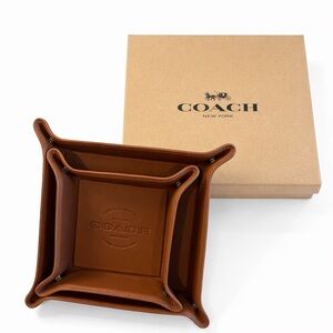 Coach Tan Leather Valet Tray